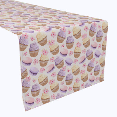 Table Runner, 100% Cotton, 16X108", Violet Sweets