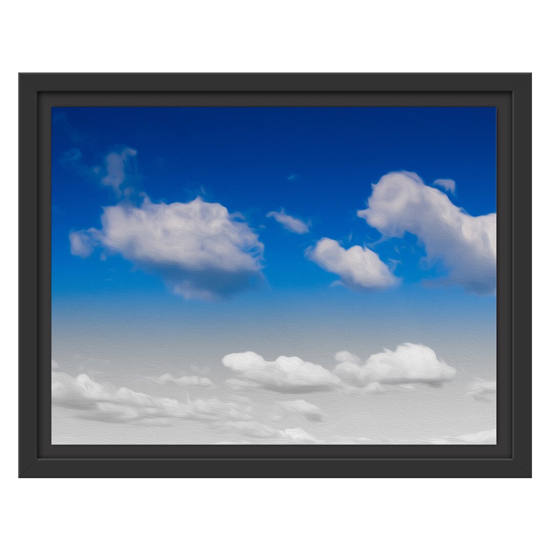 Gerahmtes Wandbild Schäfchenwolken an blauem Himmel