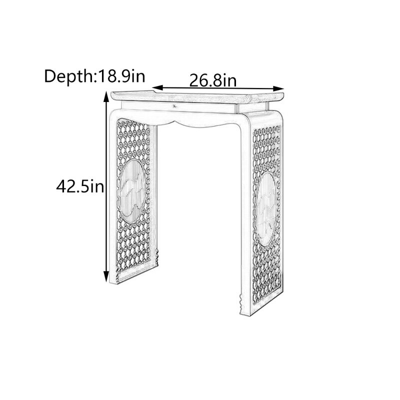 New Chinese Style Entrance Console, 42.5" H x 26.8" W x 18.9" D