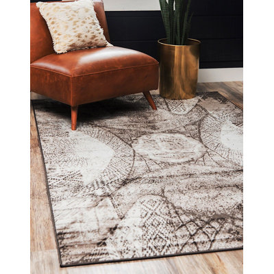 Tapis à motif oriental brun Ahron