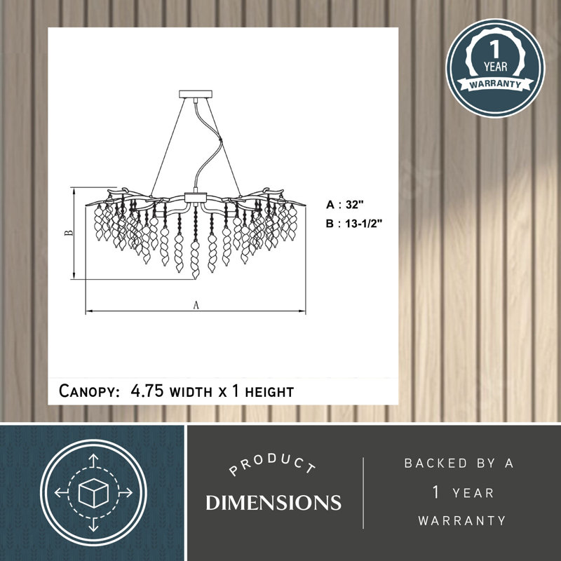 Lustre spectaculaire et unique à niveaux 5 lumières Annie