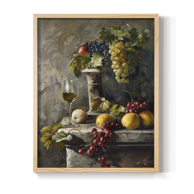 Reproduction encadrée FLORAL Series DCCxxxi - bois massif, Naturel, H 11 po x l 9 po