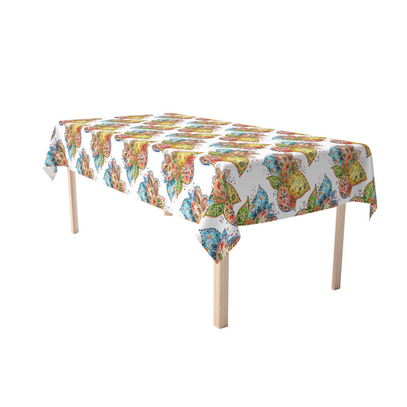 Rectangular Tablecloth, 100% Cotton, Floral 213, 104" x 52"
