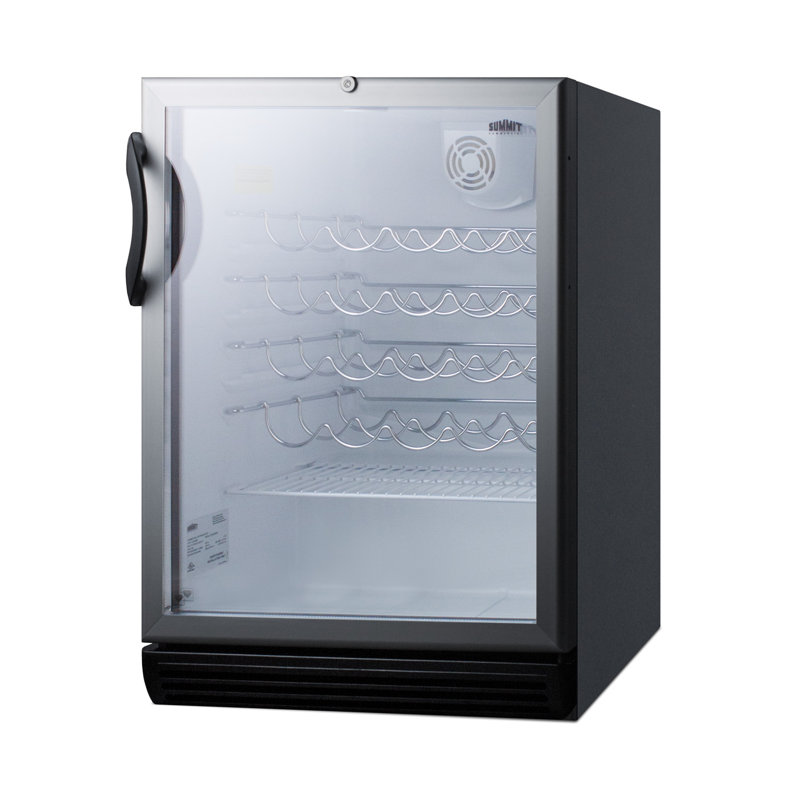 Summit Appliance Single Zone 23.63'' Freestanding 36 Bottle Wine Refrigerator with Reversible Door