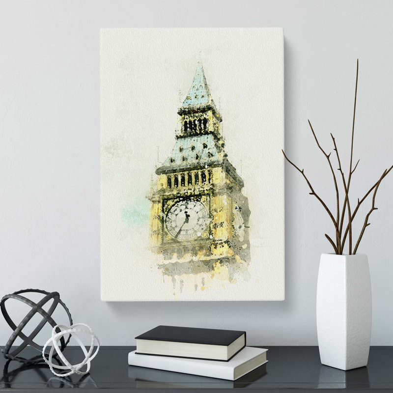 Big Ben in Abstract - Wrapped Canvas, 91cm H x 60cm W x 3cm D