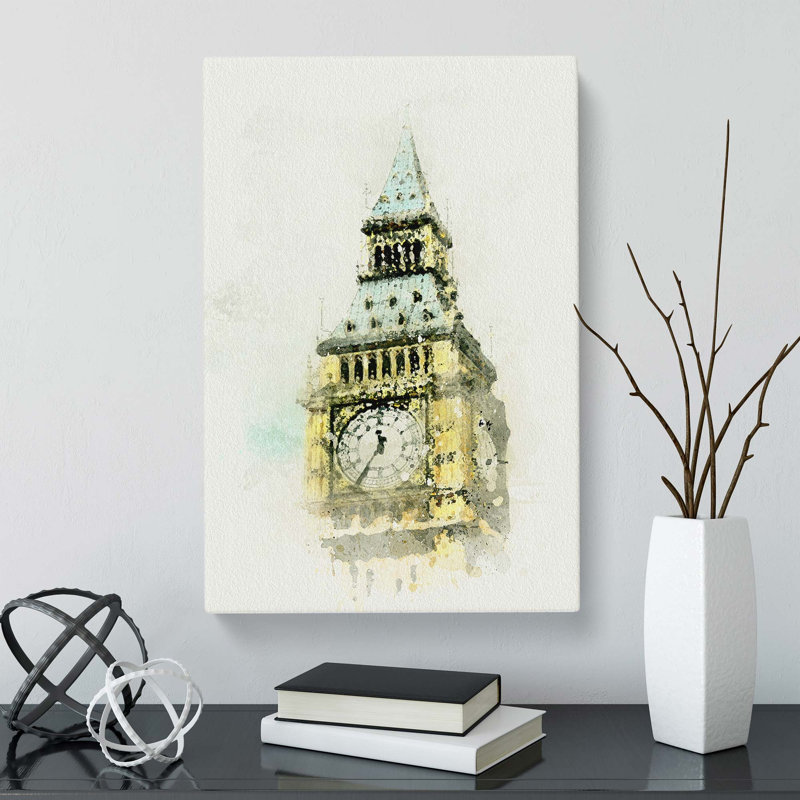 Big Ben in Abstract - Wrapped Canvas, 60cm H x 40cm W x 3cm D