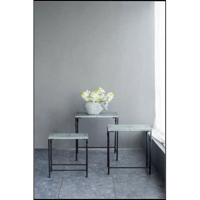Set of 3 Gilbert Nesting Tables, Metal Plant Stand, Versatile and Space-Saving for Modern Interiors
