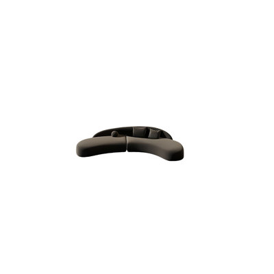 Black curved negotiating sofa