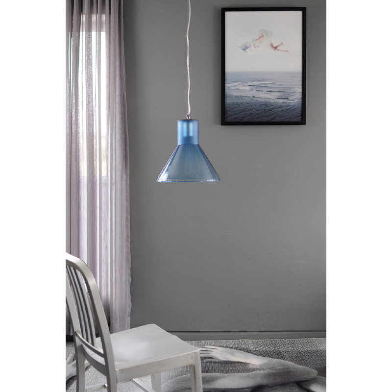Boatwright 1 - Light White Cone Pendant, Light Blue