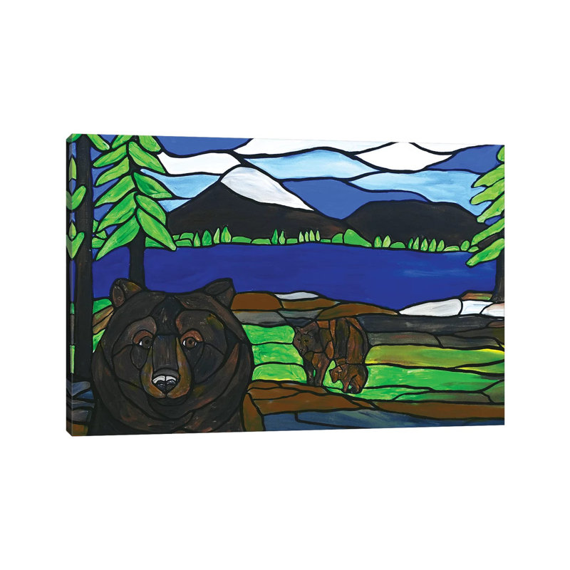 Bear Photobomb by Rachel Olynuk - Painting on Canvas, 45.72cm H x 66.04cm W x 3.81cm D, Wrapped Canvas