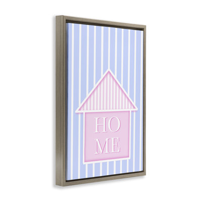 Home Lettering over Stripes Floating Frame, design by Pooja Dave