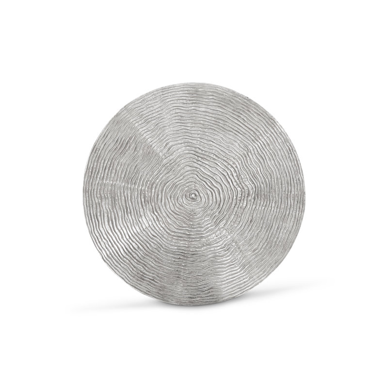 Ripple Black and Silver Round Aluminum Outdoor Coffee Table