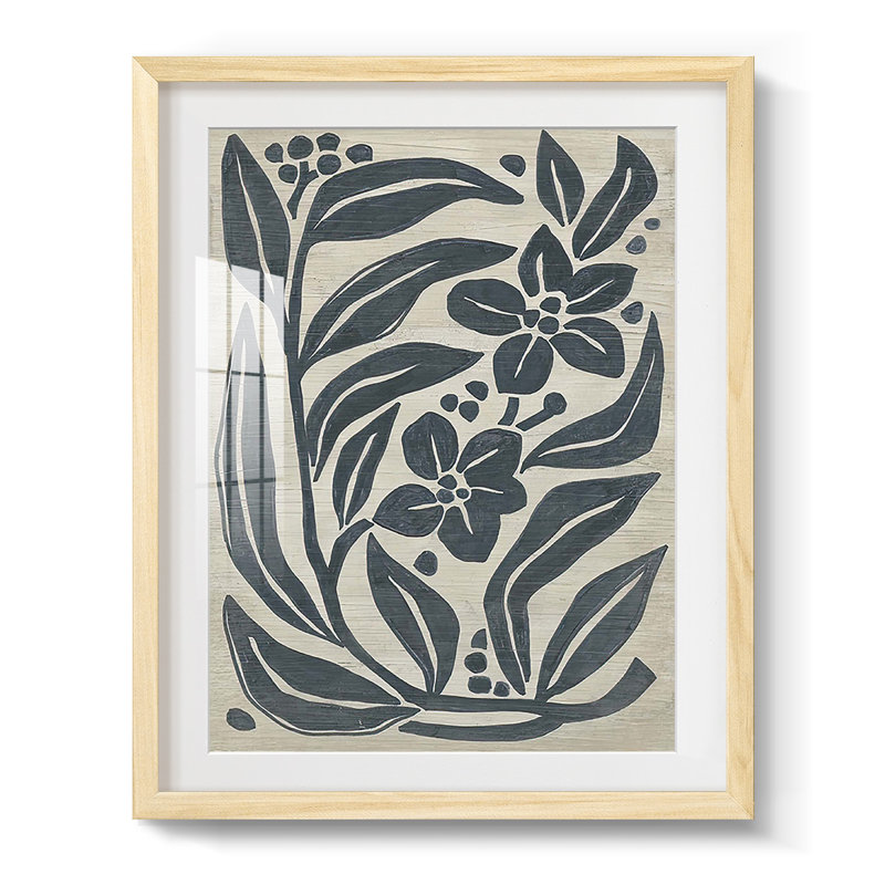 «Island Folk Flowers II», reproduction d'un seul cadre, Papier encadré naturel, Oui