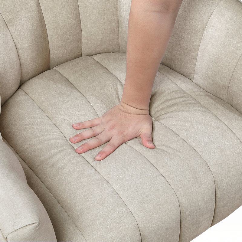 Fauteuil demi-tonneau en velours, Taupe