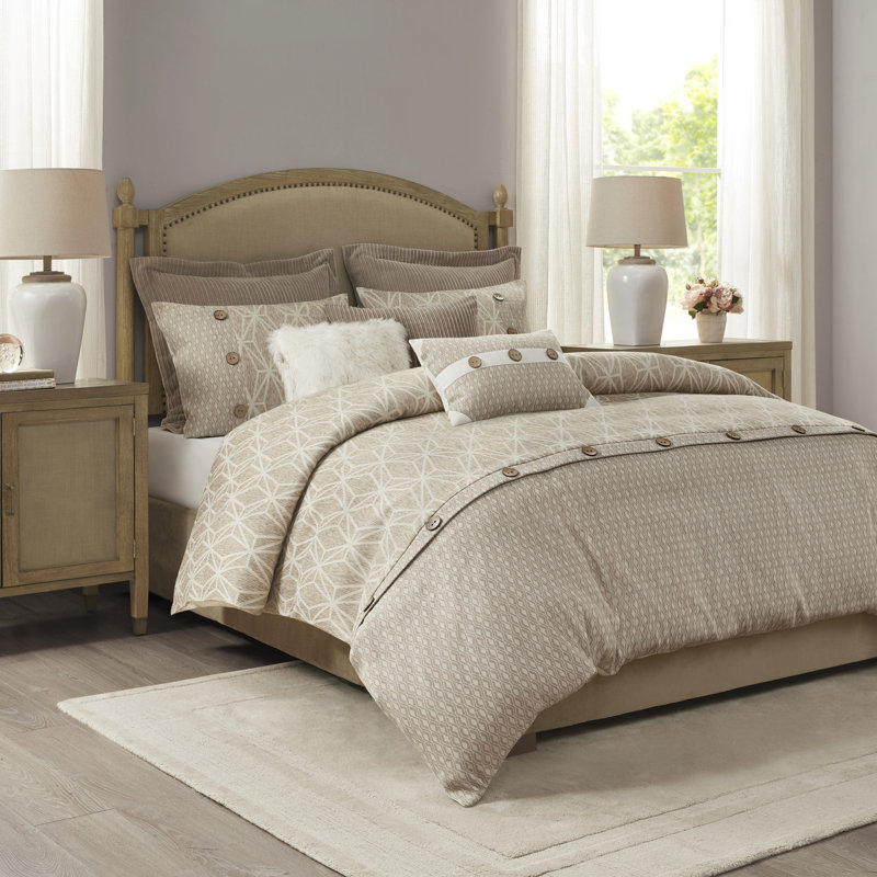 Ensemble d'édredon surdimensionné en jacquard Madison Park Signature Grace, Très grand édredon et 8 pièces supplémentaires