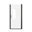 Porte de douche pivotante 24 po x 72 po, cadre en aluminium noir mat, demi-cadre, film en verre trempé anti-déflagrant de 1/4 po (6 mm)