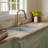 Karran Quartz 33'' X 22'' Double Bowl 60/40 Top Mount Drop-in Kitchen Sink Kit-50597837