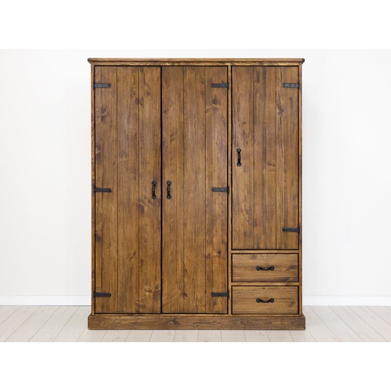 Dollard 3 Door Solid Wood Wardrobe, 190cm H x 155cm W x 60cm D