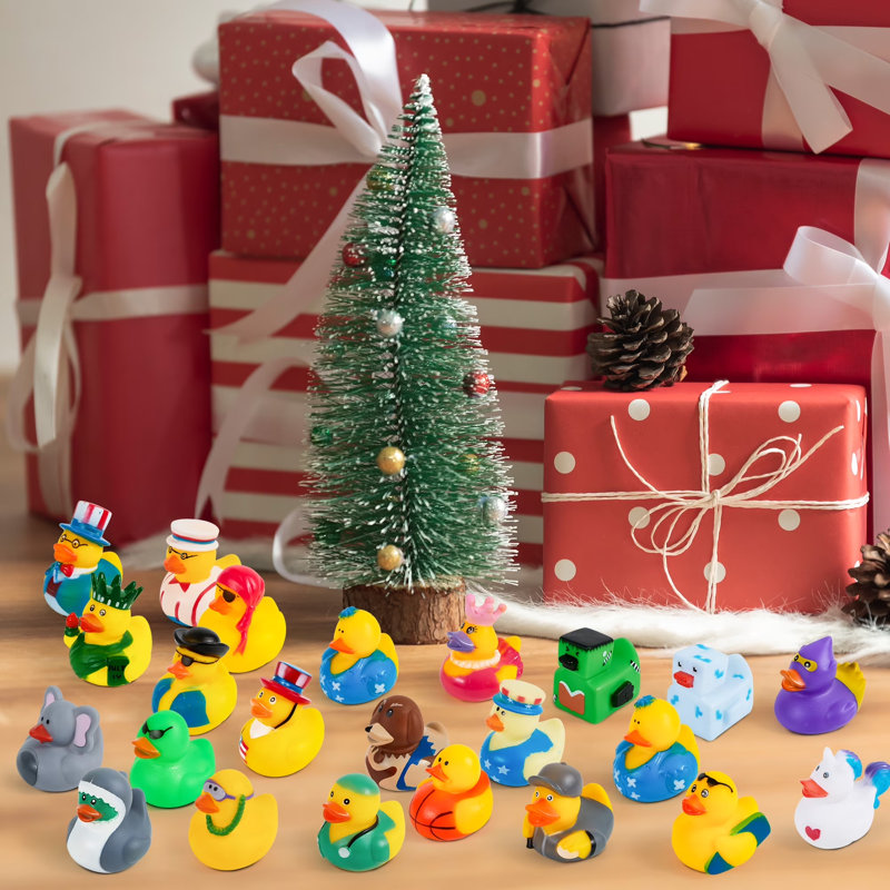 30 pièces canards en caoutchouc, assortiment aléatoire de jouets en caoutchouc pour enfants