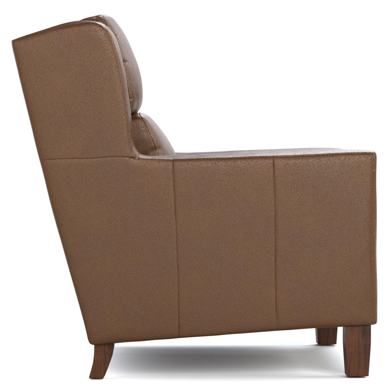 Woodlands Track Arm Chair, Selvano Bark Genuine Leather