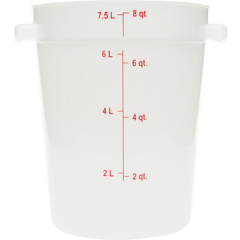 Contenant alimentaire rond 8 pintes - blanc, Blanc