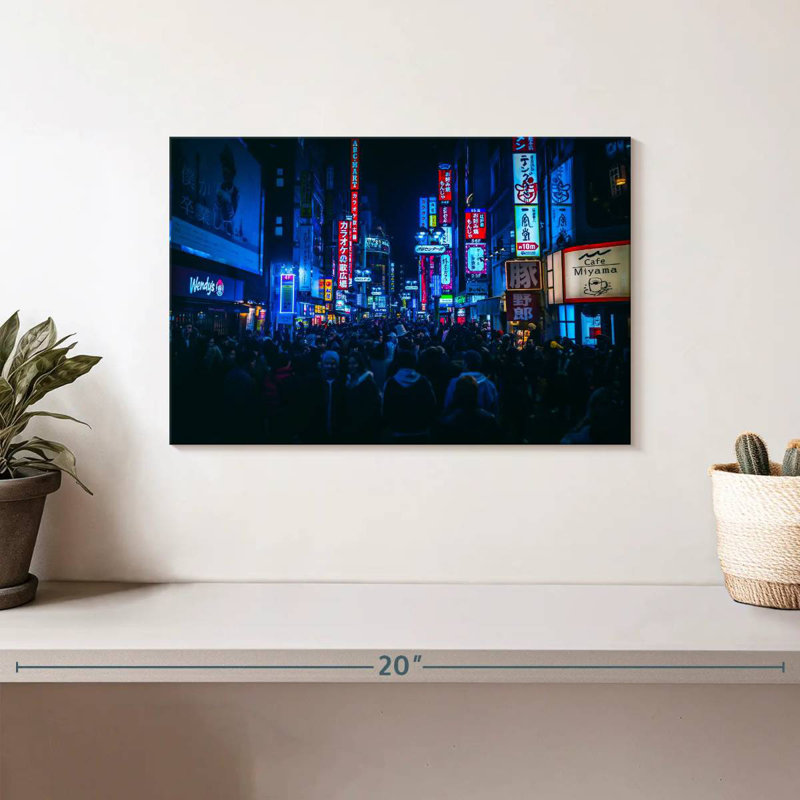 Night crowd in tokyo Sireci, 8" H x 12" W