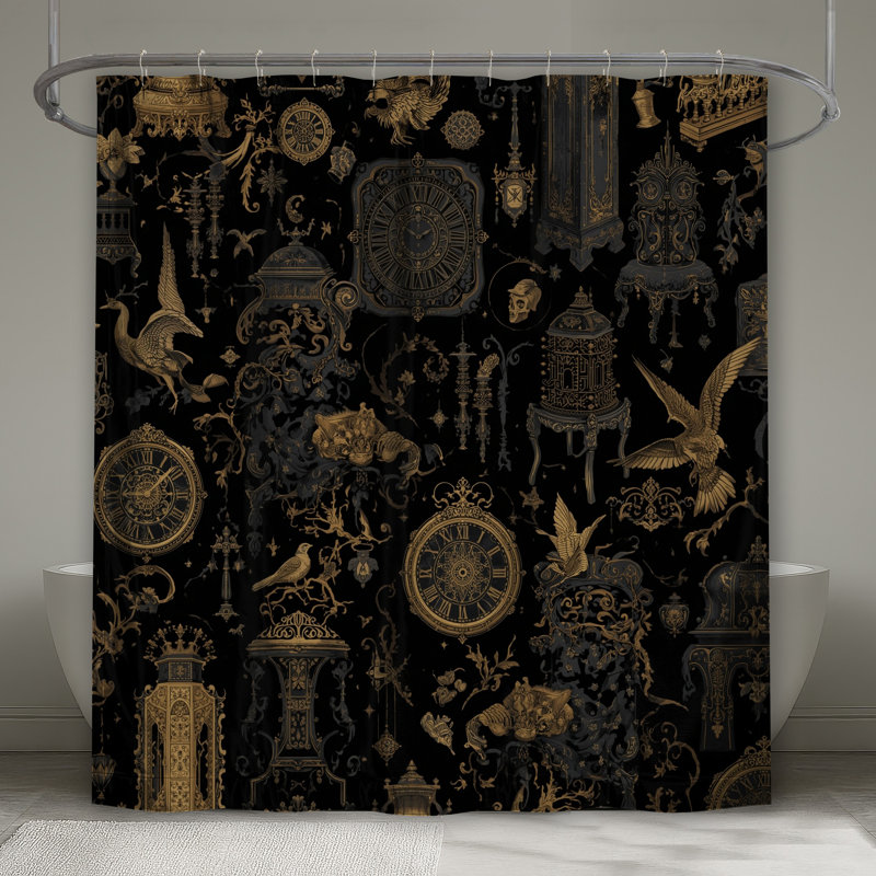 Rideaux de douche Ornate Clocks, 70in W x 72in H