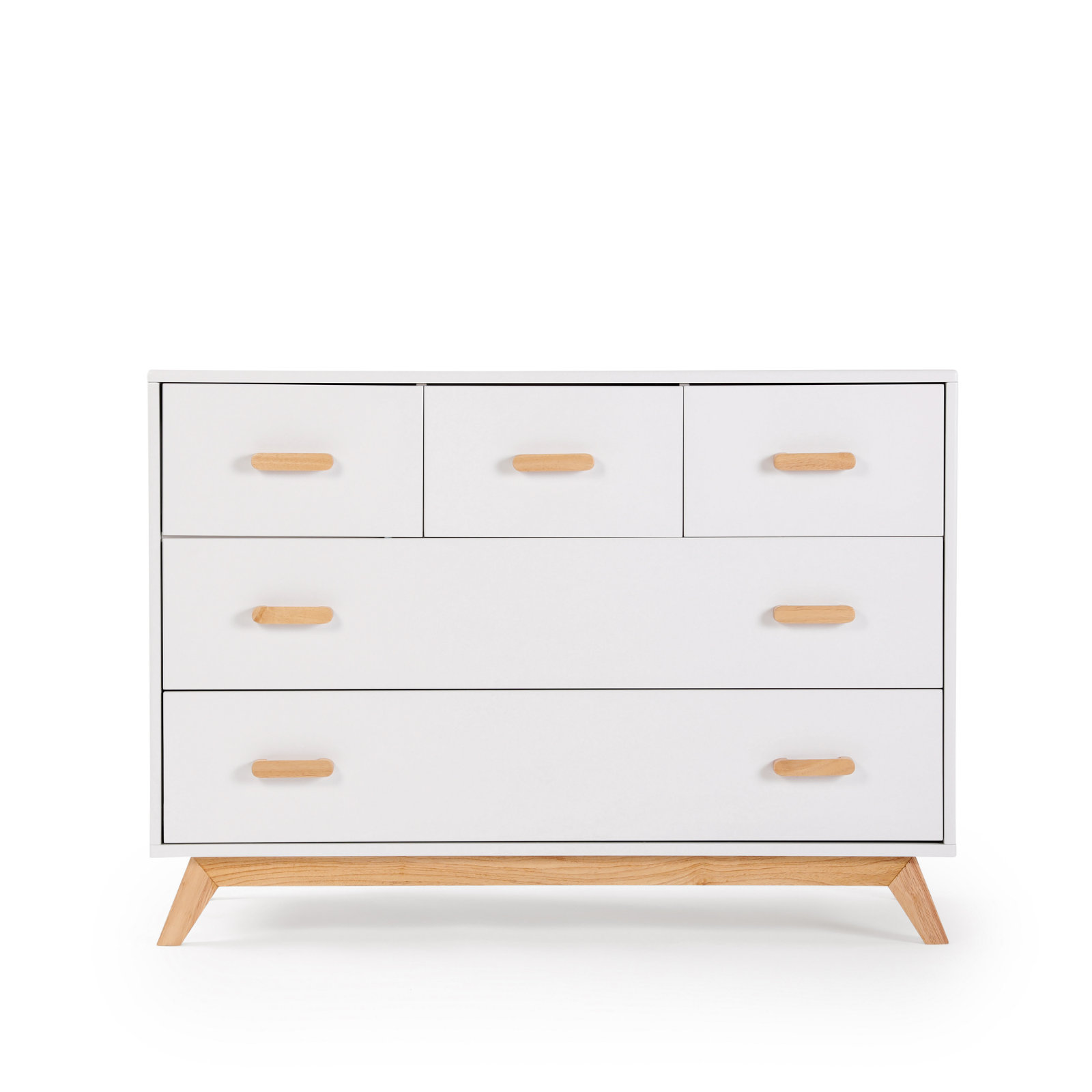 Soho 5-drawer dresser, White/Natural