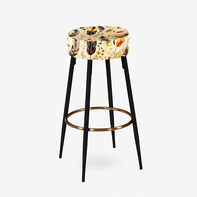 Nochum - Tabourets de bar, Motif artistique nomade bohème tons de terre II