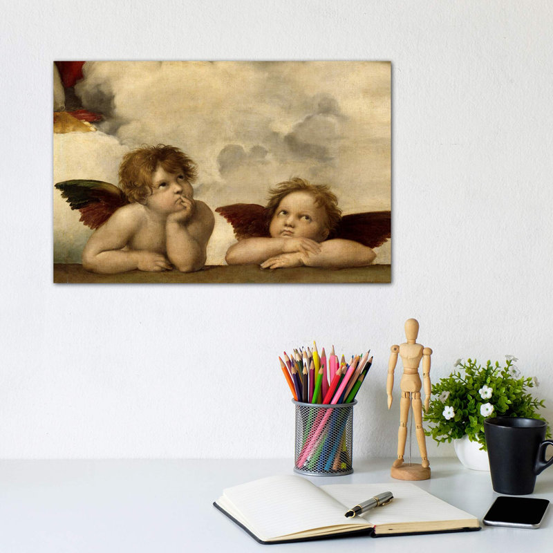 The Two Angels by Raphael - Wrapped Canvas Painting, 152.5 cm H x 101.5 cm W