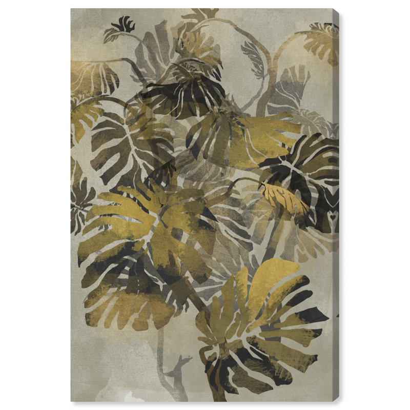 Jungle Tree Mirage Gold Botanicals - peinture sur toile, Toile tendue, H 54 po x l 36 po