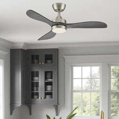 42" 3 - Blade Modern Farmhouse Small Room LED Ceiling Fan with Light and Remote
