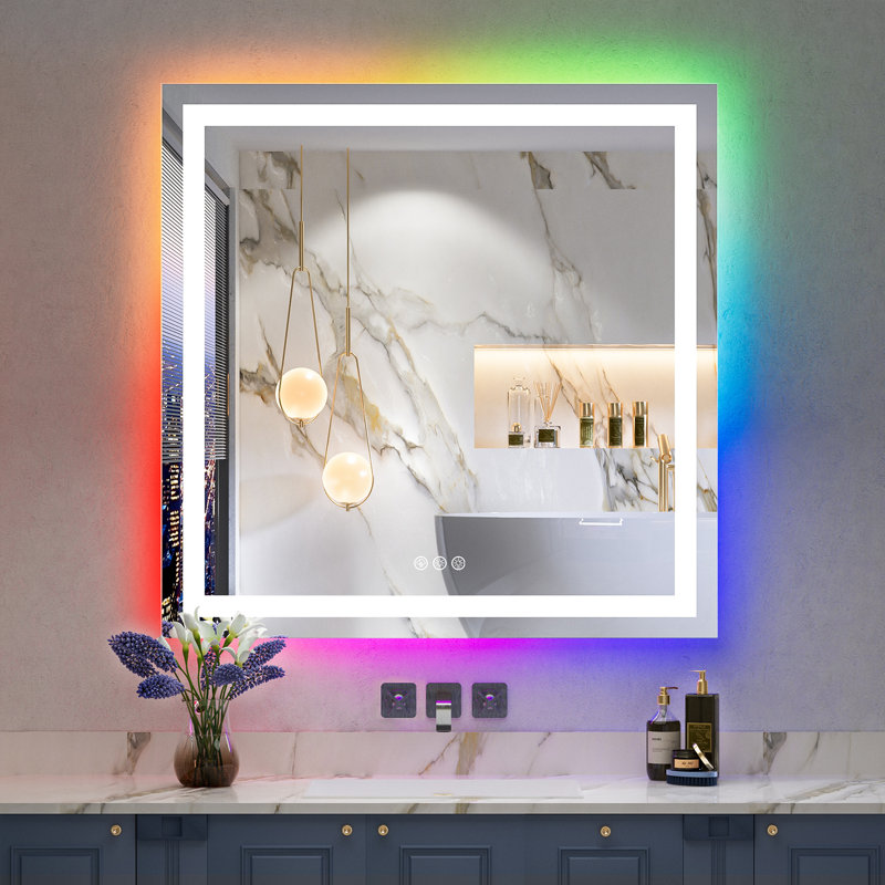 Miroir de salle de bain Lunara, 36" x 36", Carrée