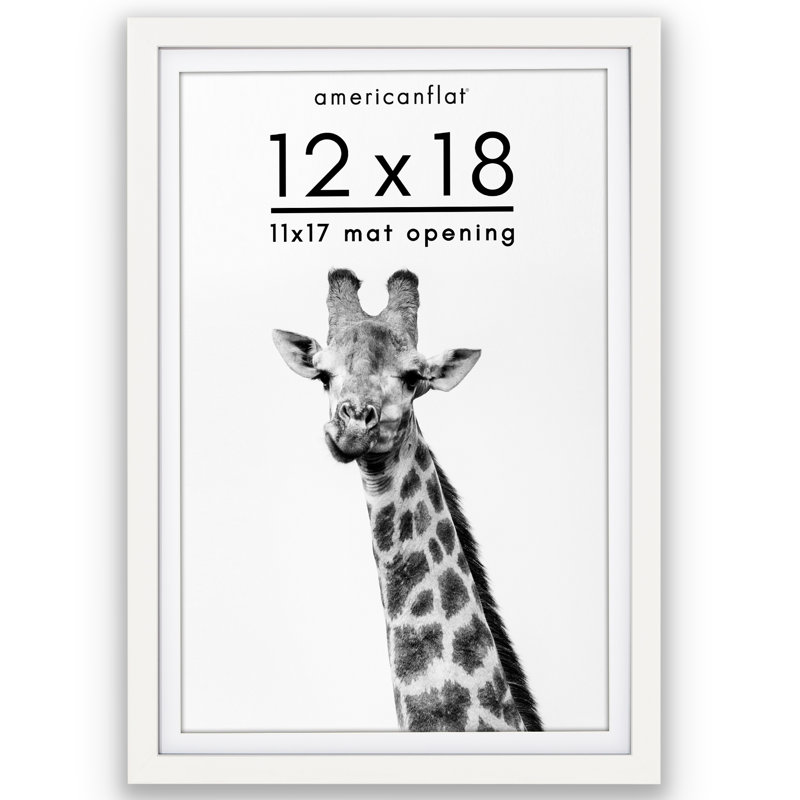 Americanflat Gallery-Style Deep Moulding Picture Frame with Mat to Secure Artwork, Prints, and Photos, 13.07" W x 19.09" H