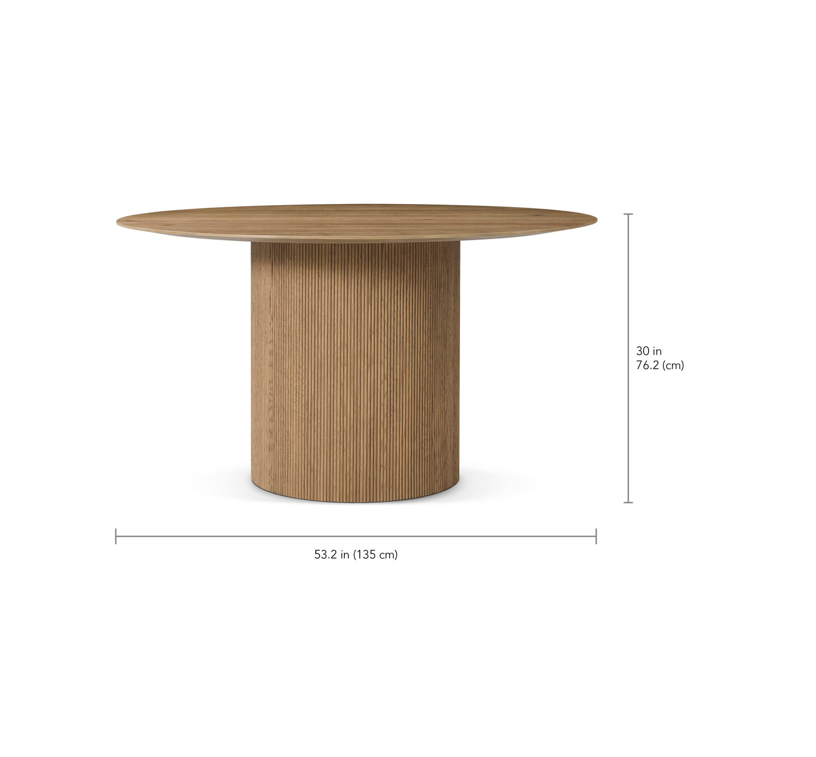 Dining Table, Natural, 30" H x 53.15" L x 53.15" W