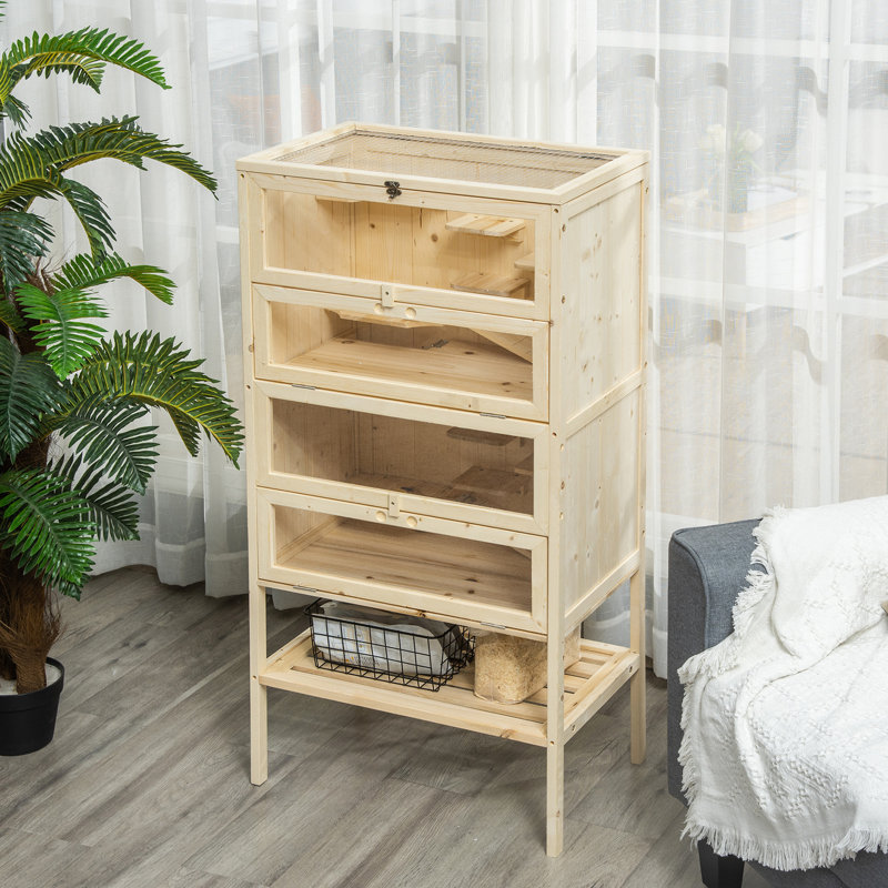 5 espaces de rangement pour hamster avec vue dégagée et tablette