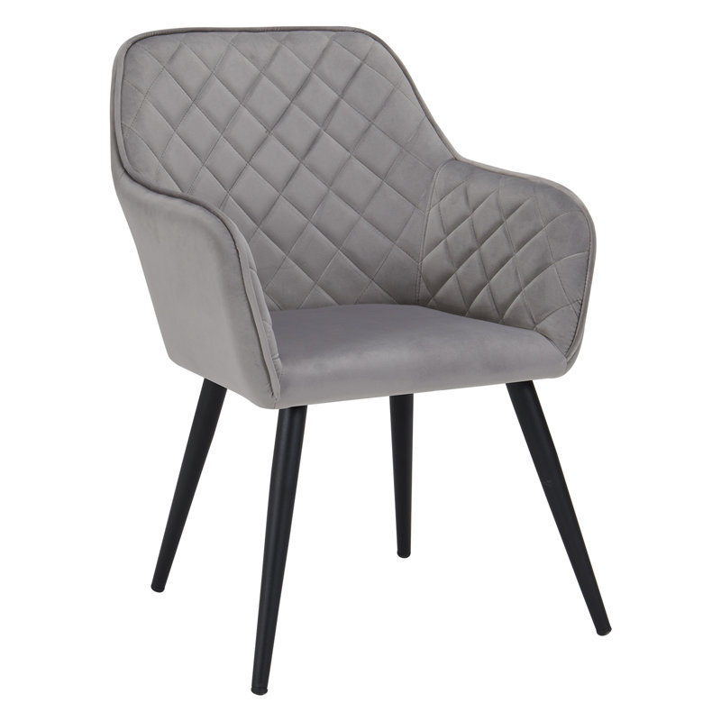 Velvet Armchair, Gray Velvet