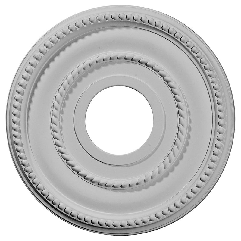 Endurathane Valeriano Ceiling Medallion, 12 1/8"OD x 3 5/8"ID x 3/4"P (Fits Canopies up to 6 1/4"), Factory Primed, Primed
