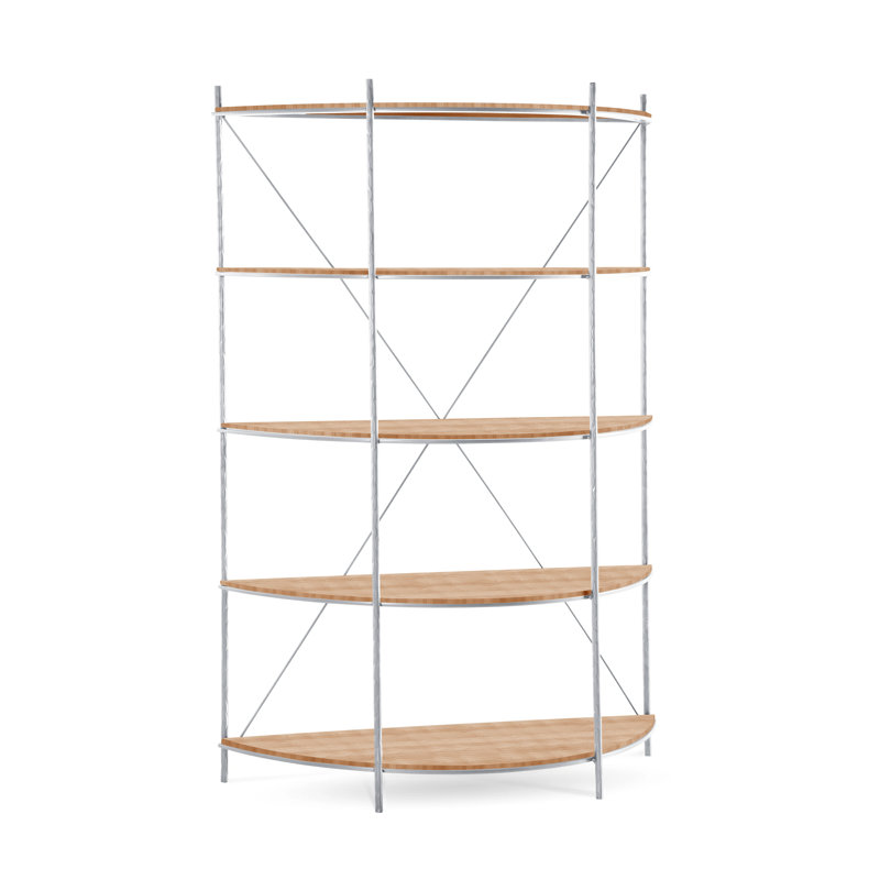 Étagère à livres H 67 "x l 55,44" Baldwin, Argent brossé, Selle