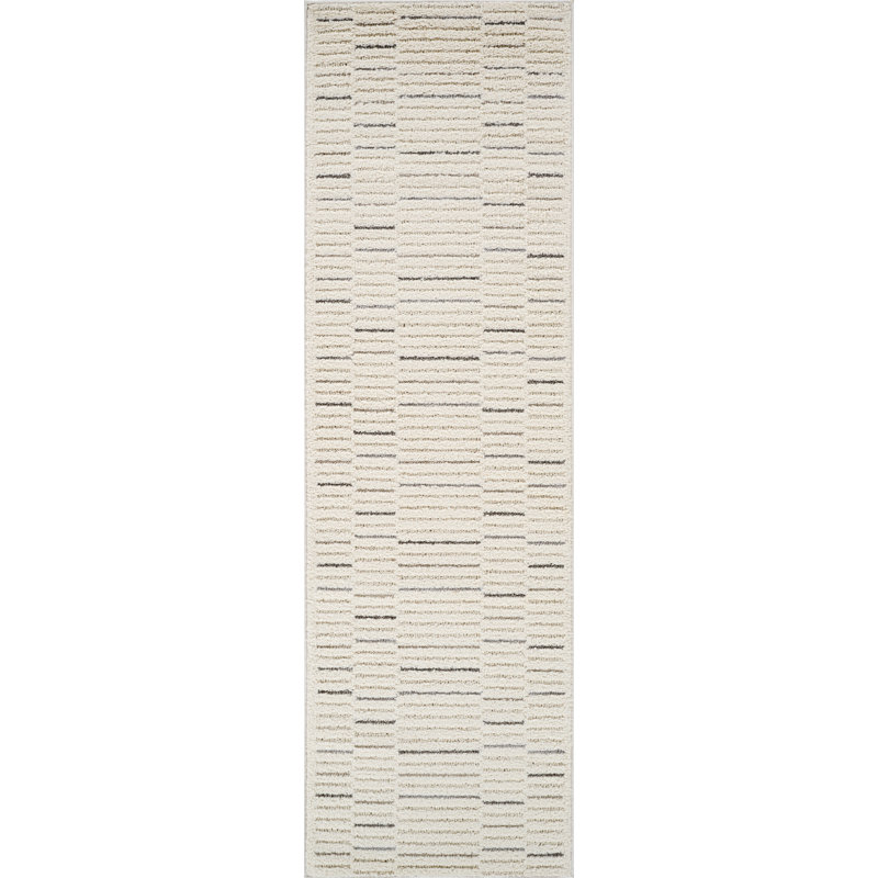 Tapis intérieur moderne, gris crème., Tapis de couloir 2 pi 3 po x 8 pi