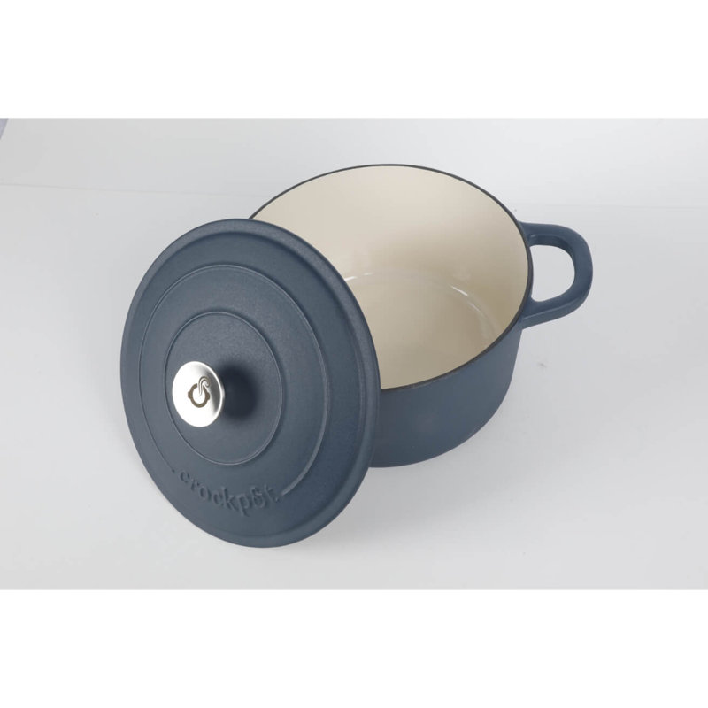 Faitout ovale en fonte, 5 pintes, Bleu marine mat