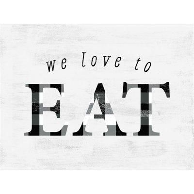 We We Love Eat Balck White Kitchen - Impression sur toile tendue