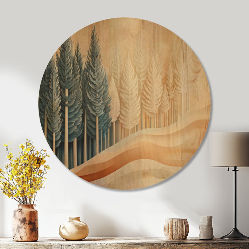 Décorations murales rondes en bois Quiet Nordic Woodland, Rond 36 po, Rond