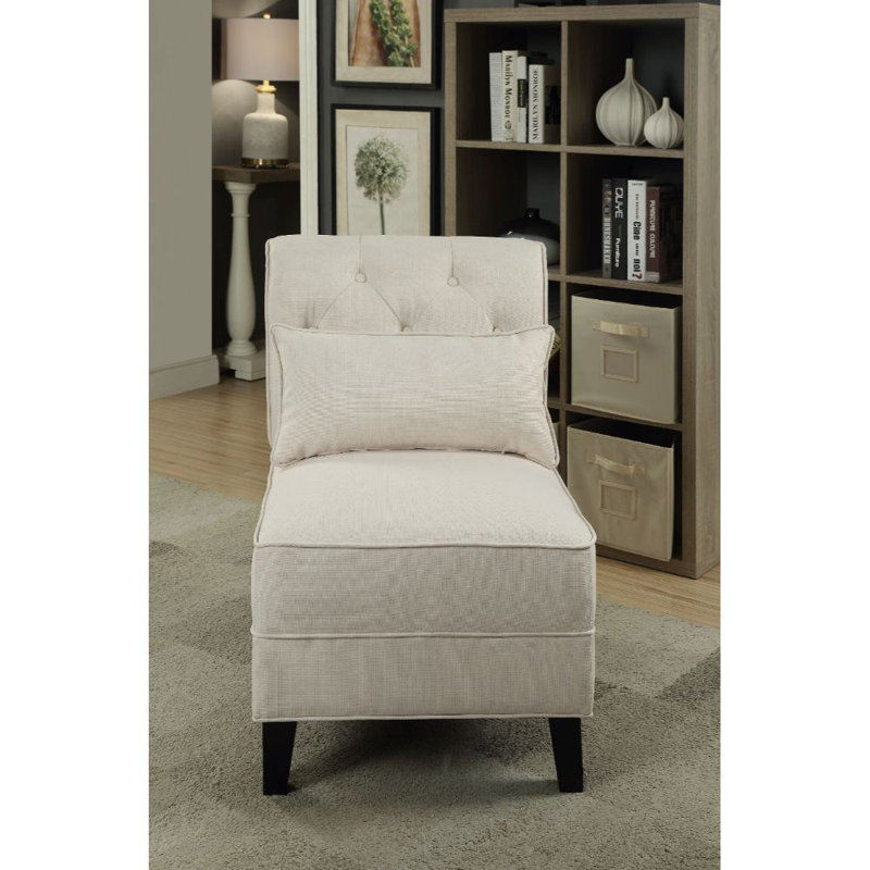 Carrie Upholstered Slipper Chair, Cream Linen