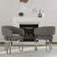 Ensemble de fauteuils de salle à manger modernes et luxueux avec accoudoirs tonneau gris-1405708876-1405708874