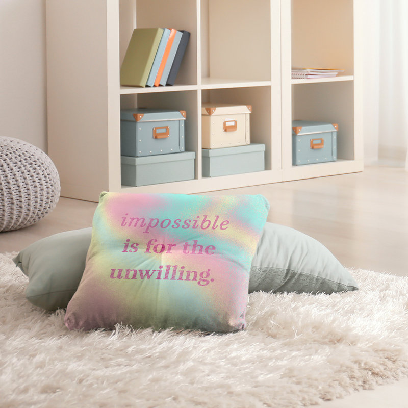 Throw Pillow, 26" H x 26" W, Pastel Rainbow