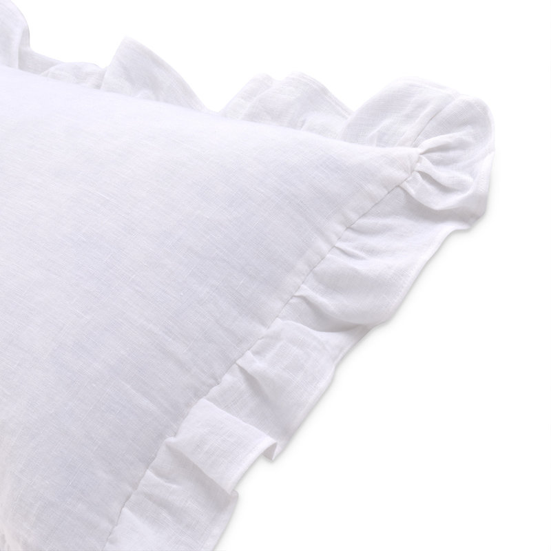 Cherry Hill Linen Duvet Set - White, Queen Duvet Cover + 4 Shams + 1 Pillow