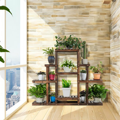 Athalla Rectangular Multi-Tiered Solid Wood Plant Stand by Lark Manor