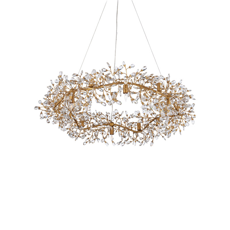 Crystal Bud LED Chandelier, 43"