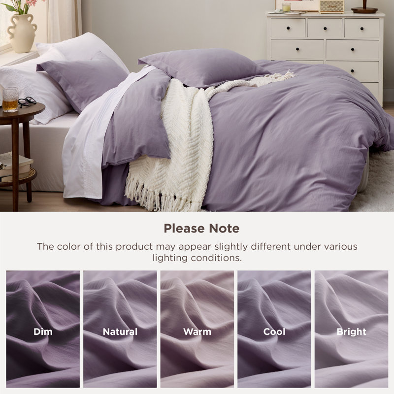 Housse de couette en microfibre de très grande taille - Ensemble de literie très douce en coton prélavé (ensemble de 3)